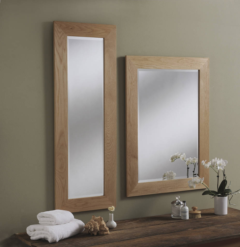 Solid Light Oak Wooden Mirror