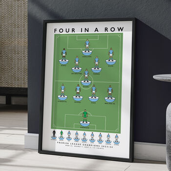 Manchester City Four In A Row 23/24 Poster, 3 of 7