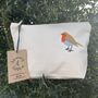Christmas Robin Organic Cotton Accessory Bag, thumbnail 1 of 2