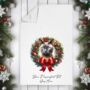 Personalised Cat In Christmas Wreath Gift Tea Towel, thumbnail 3 of 12