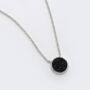 Black Druzy Crystal Round 925 Sterling Silver Necklace, thumbnail 2 of 4