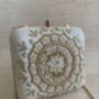 Off White Mandala Design Square Clutch Bag, thumbnail 3 of 9