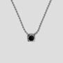 Black Spinel Sterling Silver Octagon Ball Chain Necklace, thumbnail 1 of 6