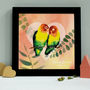 Personalised Engagement Lovebirds Framed Print, thumbnail 5 of 8