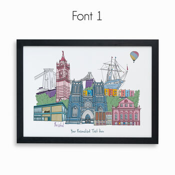 Personalised Bristol Skyline, Landmarks Print, 2 of 6