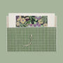 Reusable Organic Gingham Eco Envelope Tall | Sage Green, thumbnail 4 of 5
