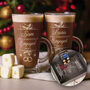Our 1st Christmas Engaged Pair Of Glass Latte Mugs, thumbnail 1 of 7