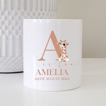 Personalised Money Box Baby Child First Birthday Gift, 5 of 12