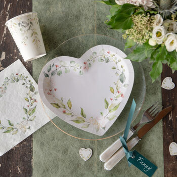 Heart Floral Paper Plates X 10, 3 of 3