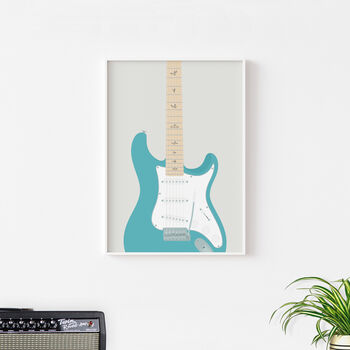 Silver Sky Guitar Print | Guitarist Music Poster, 5 of 11