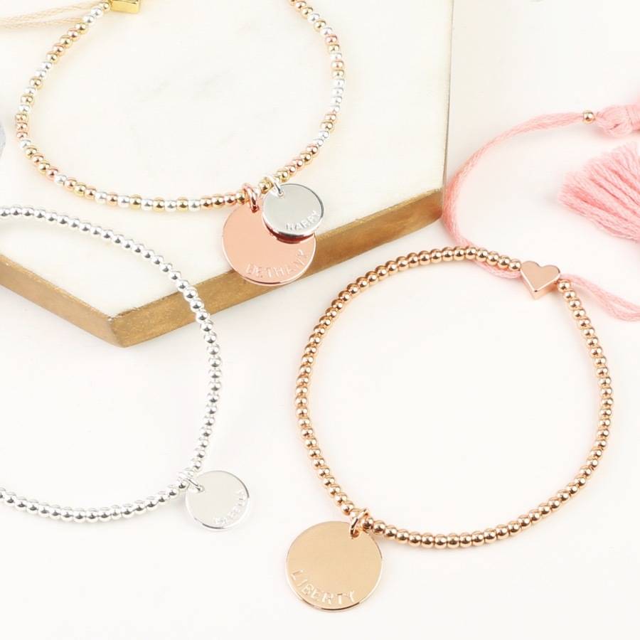 Personalised Dainty Links Bracelet With Name Disc By Lisa Angel Personalised Dainty Links Bracelet With Name Disc