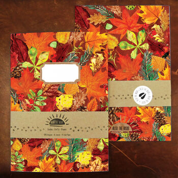 Autumna Fallen Leaves Lined And Plain Notebook Set, 4 of 6
