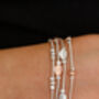 Silver And Rose Plated Multi Layered Leaf Bracelet, thumbnail 3 of 7