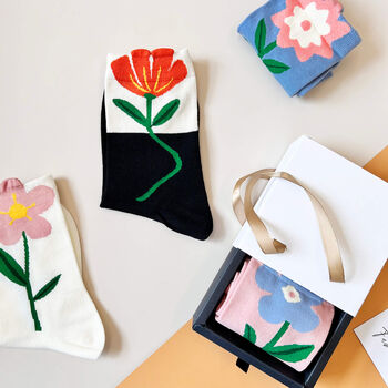 Pick Your Favourite Tulip Flower Socks In A Box, 5 of 11