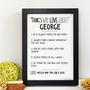 Personalised Things I Love About My Husband Print, thumbnail 1 of 4