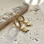 North Star Charm Cubic Zirconia Hoop Earrings, thumbnail 2 of 4