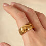 Gold Thick Solid Dome Ring Smooth Band, thumbnail 3 of 4