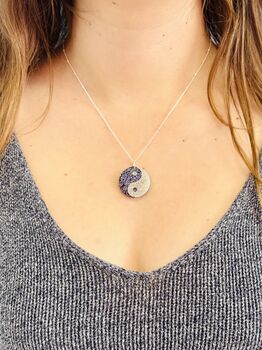 Yin Yang Glitter Charm Necklace / Zen Gift For Her / Minimal Spiritual Jewellery / Cute Statement Necklace, 7 of 7