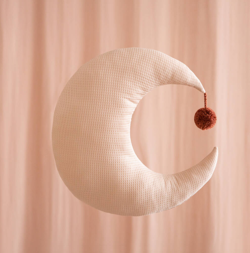 Dream Pink Moon Pompom Cushion, 1 of 2