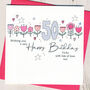 Personalised 40th Birthday Floral Card, thumbnail 2 of 2