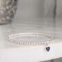 Sterling Silver September Heart Birthstone Sapphire Bracelet Gift For Her, thumbnail 7 of 10
