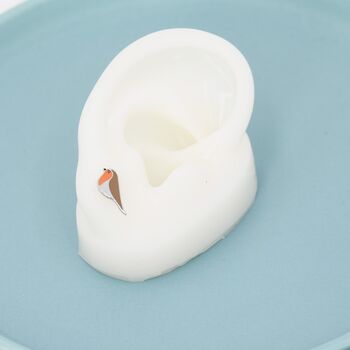 Mismatched Robin And Blue Tit Bird Stud Earrings In Sterling Silver, 5 of 12