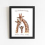 Personalised Giraffe Family Of Three Print, thumbnail 4 of 9