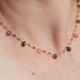 Tourmaline Silver Gold Plated Bead Necklace, thumbnail 3 of 12