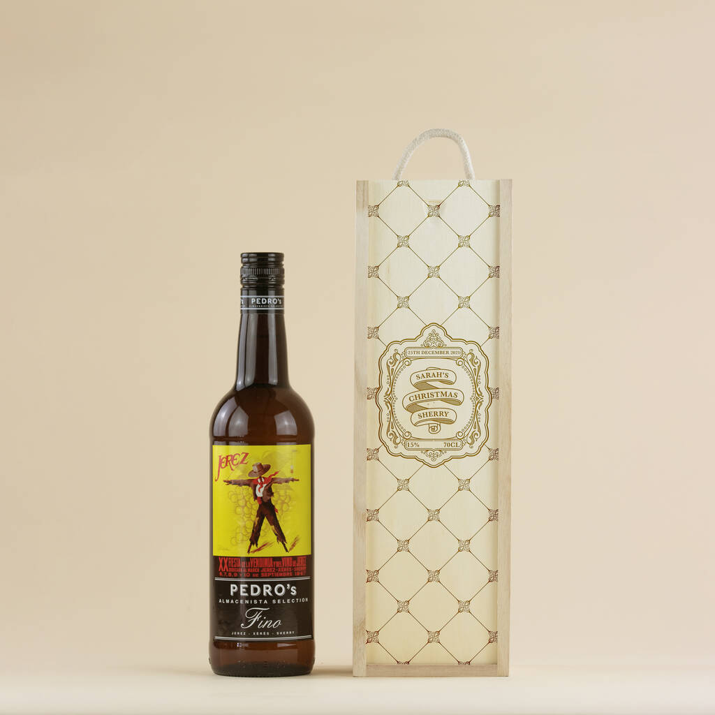 Personalised Wooden Boxed Sherry