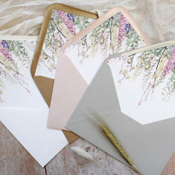 Whimsical Spring Gatedfold Wedding Invitation, 6 of 7