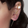 Aqua Chalcedony Rose/Gold Plated Silver Ear Cuffs, thumbnail 4 of 5