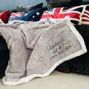 Personalised 80th Birthday Sherpa Blanket, 9 of 12