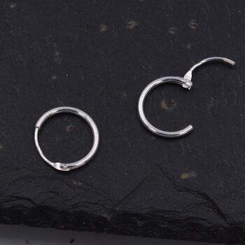 Sterling Silver Geometric Small And Large Circle Hoop Earrings, 2 of 12