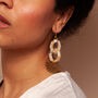 Clara Hexagon Chain Earrings, thumbnail 1 of 3