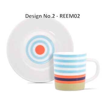 Coloured On Trend Porcelain Espresso Cup And Saucer, 4 of 8