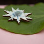 Wildflower Sea Holly Eco Wooden Pin Brooch, thumbnail 5 of 9