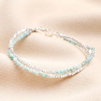 Semi Precious Stone Layered Beaded Bracelet, 3 of 12
