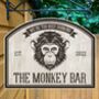 Monkey Bar Personalised Home Pub Sign Man Cave Sign, thumbnail 3 of 9
