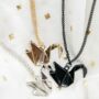 Black Large Paper Cranes Swan Necklace, thumbnail 2 of 4