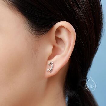 Lizard Stud Earrings In Sterling Silver, 6 of 12