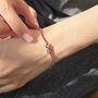 Garnet Gemstone Sterling Silver Tennis Bracelet, thumbnail 4 of 5