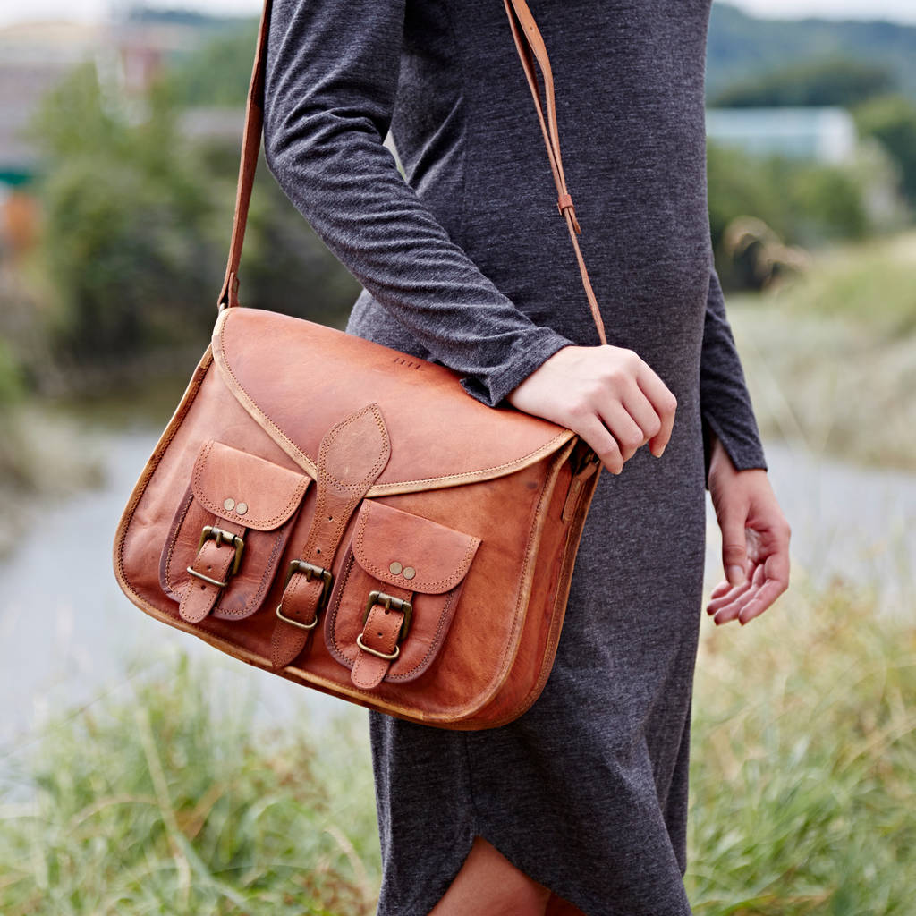 Personalised Leather Satchel Style Saddle Bag, 1 of 10