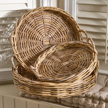 Kaduna Round Rattan Tray With Handles, 2 of 5