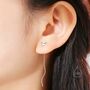 Sterling Silver Dainty Crescent Moon Threader Earrings, thumbnail 9 of 11