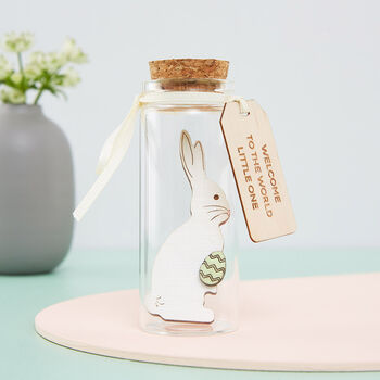 New Baby Bunny Keepsake Message Bottle, 2 of 3