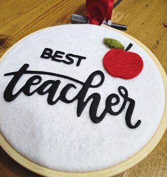Best Teacher Embroidery Hoop Gift, 2 of 2