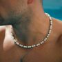Shell Pearl Necklace Steel Bead Chain For Men, thumbnail 1 of 11
