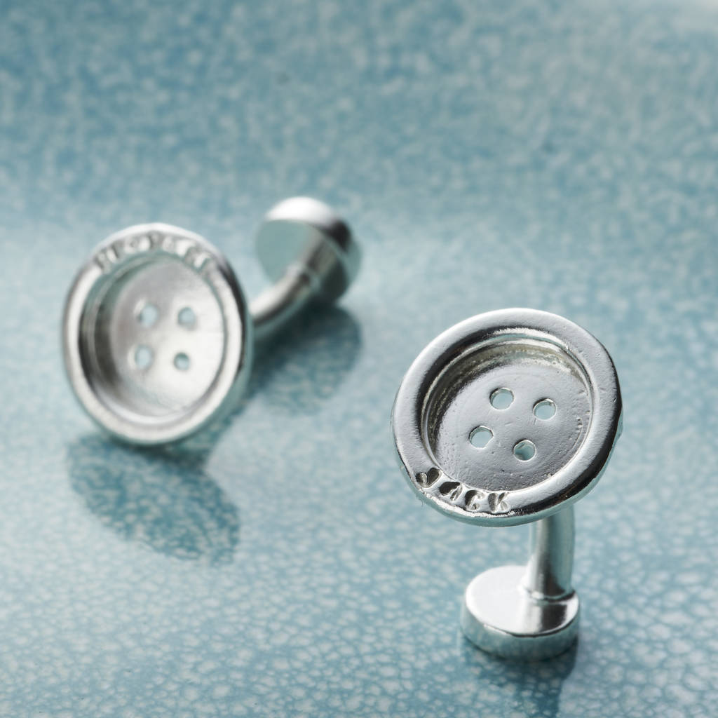 Personalised Button Cufflinks By Posh Totty Designs