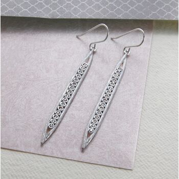 White Topaz Sterling Silver Pod Pendant, 2 of 6