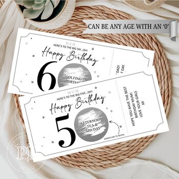 Personalised Birthday Scratch Card, 20th, 30th, 40th, 50th, 60th, 70th, 80th, 5 of 8